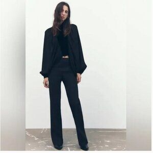 Zara Black Seamed Flare Women's Pants, S